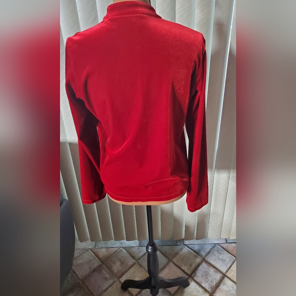 Carol Little Mandarin style Chile Red jacket/top - Picture 6 of 6